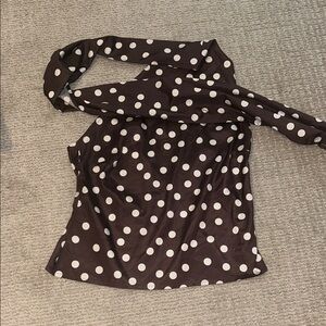 Revolve Brown Polka Dot Women's Top